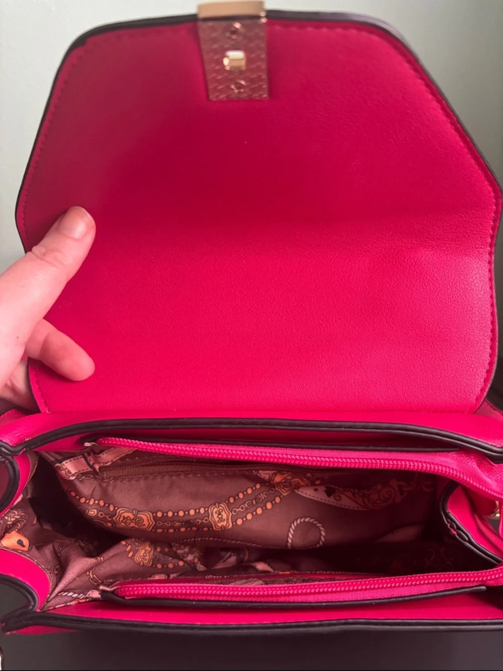 Structured Top-Handle Satchel in Vibrant Pink - Picture 3 of 6